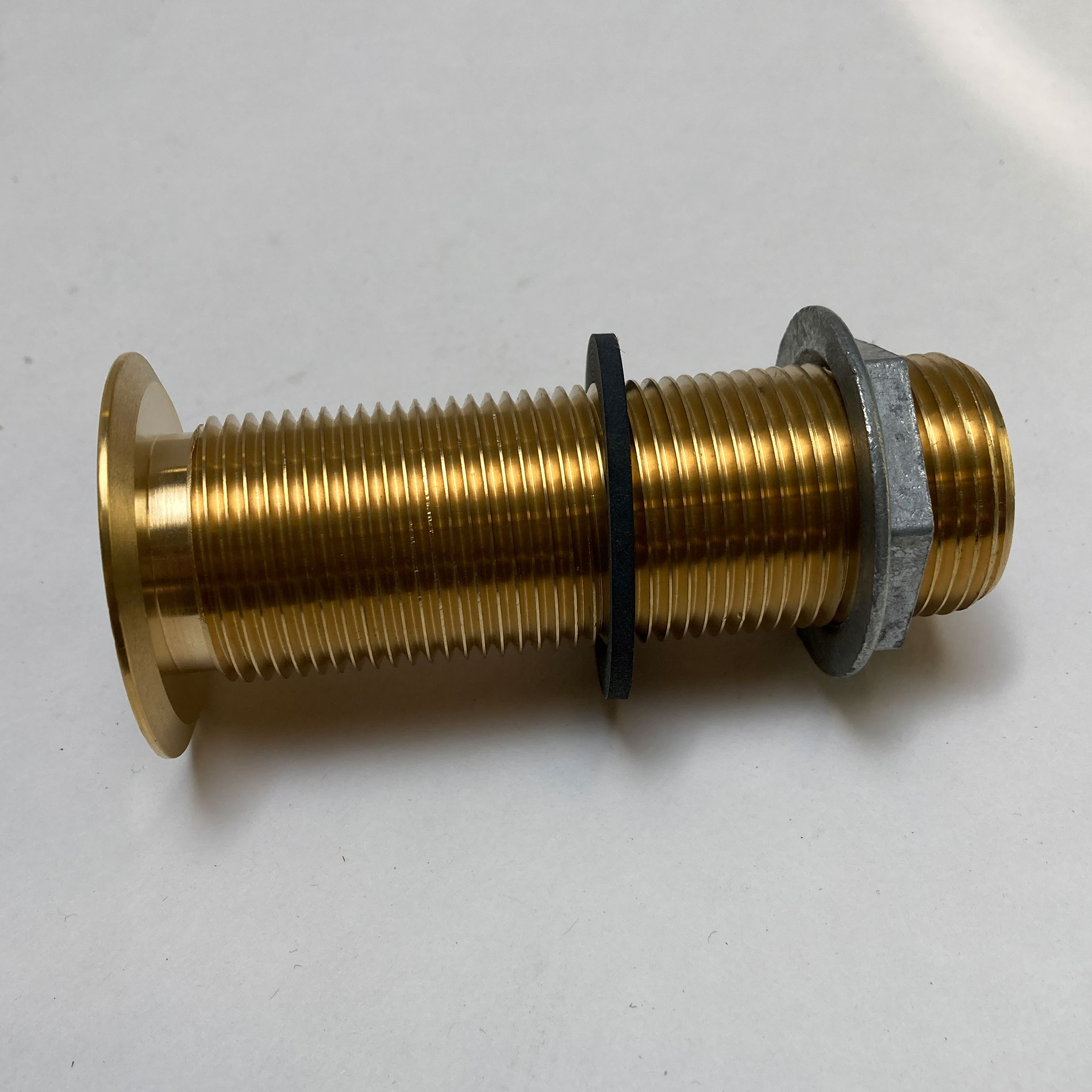 Nickel Plated Brass Waste Drain with Locknut and Rubber Washer, #24-DC-image